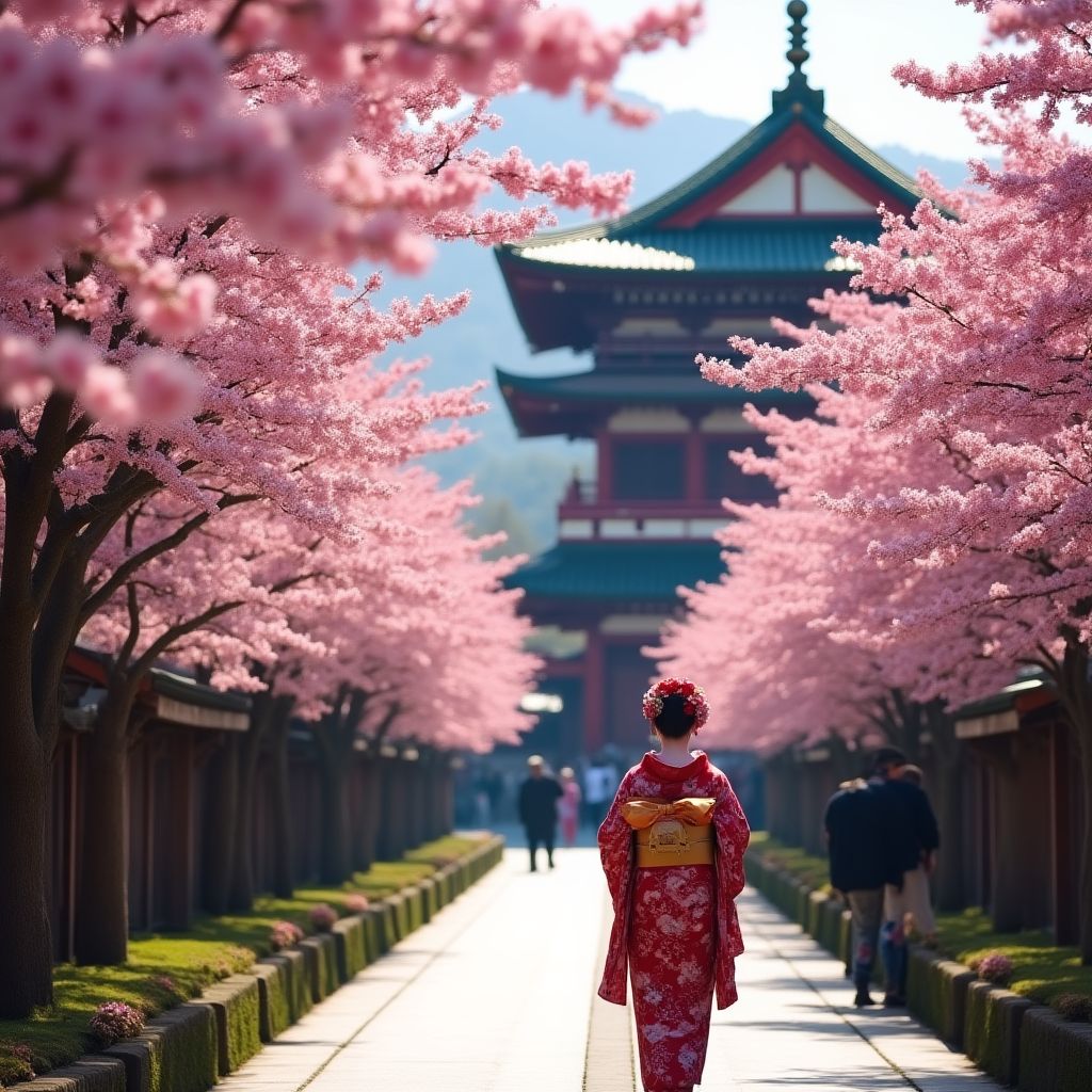 Japonia w okresie kwitnienia wiśni